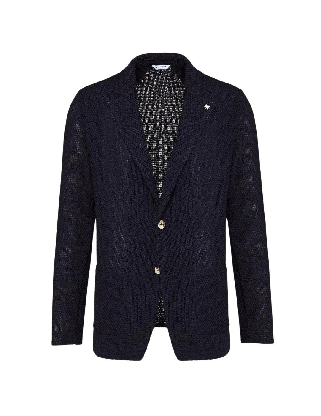 Manuel Ritz Americana de punto Azul marino