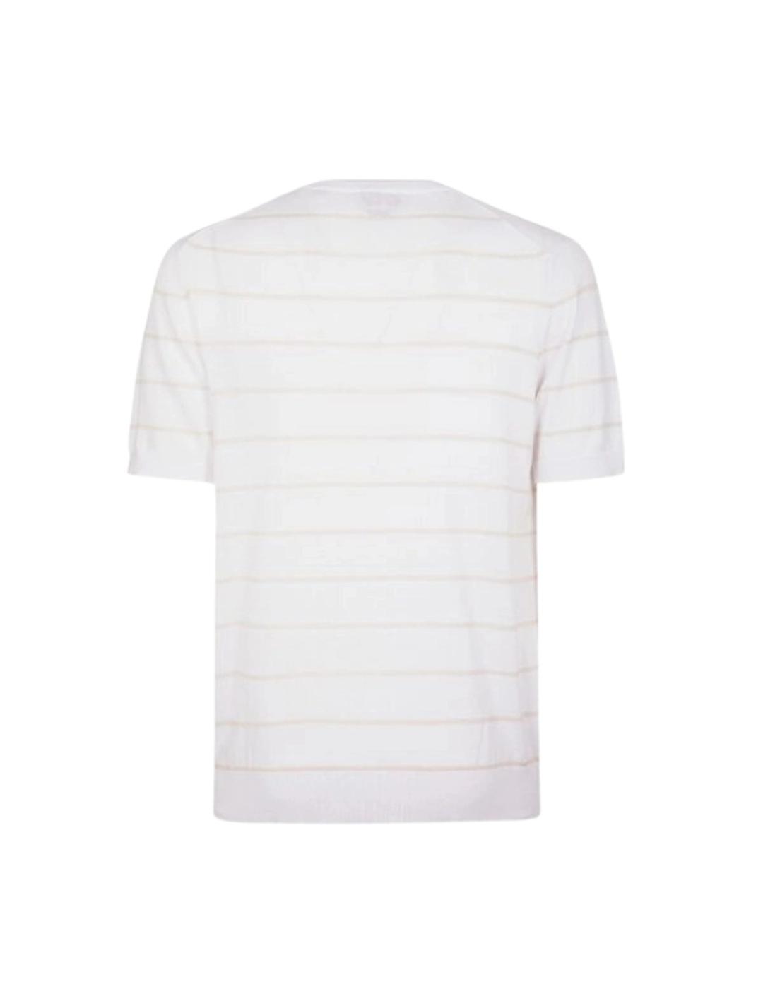 Markup Punto Suéter de algodón Blanco rayas