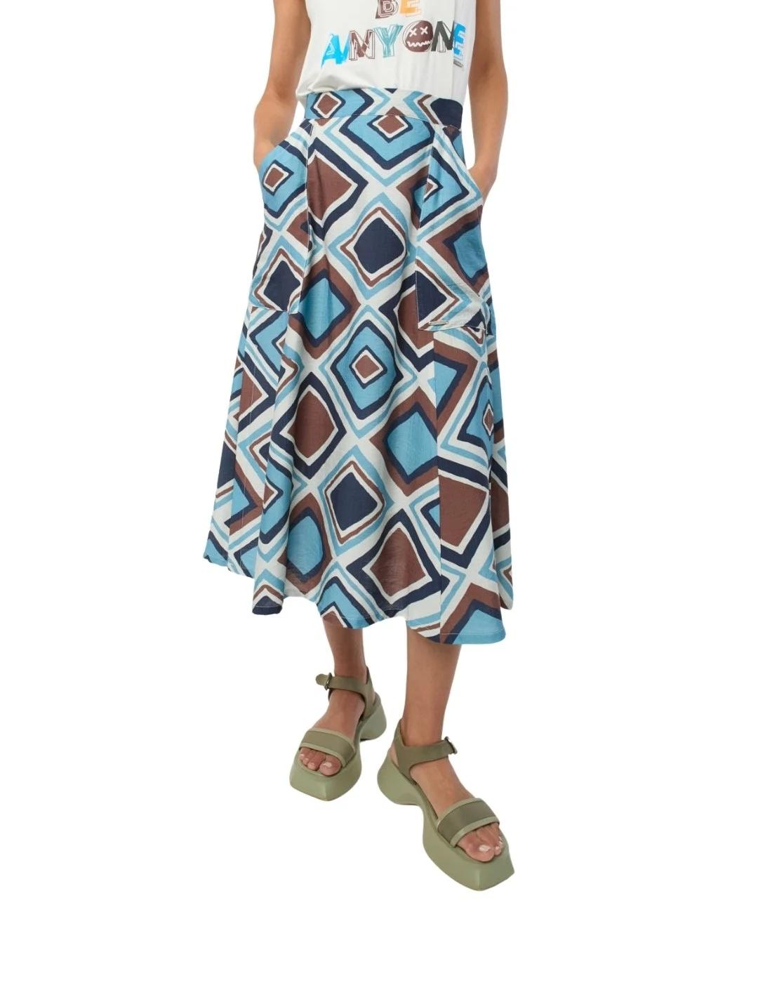 Mercedes De Miguel Falda Romina Azul