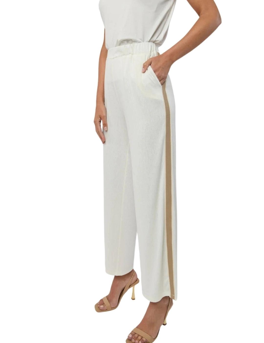 Mercedes De Miguel Pantalon Punto Elda Crudo