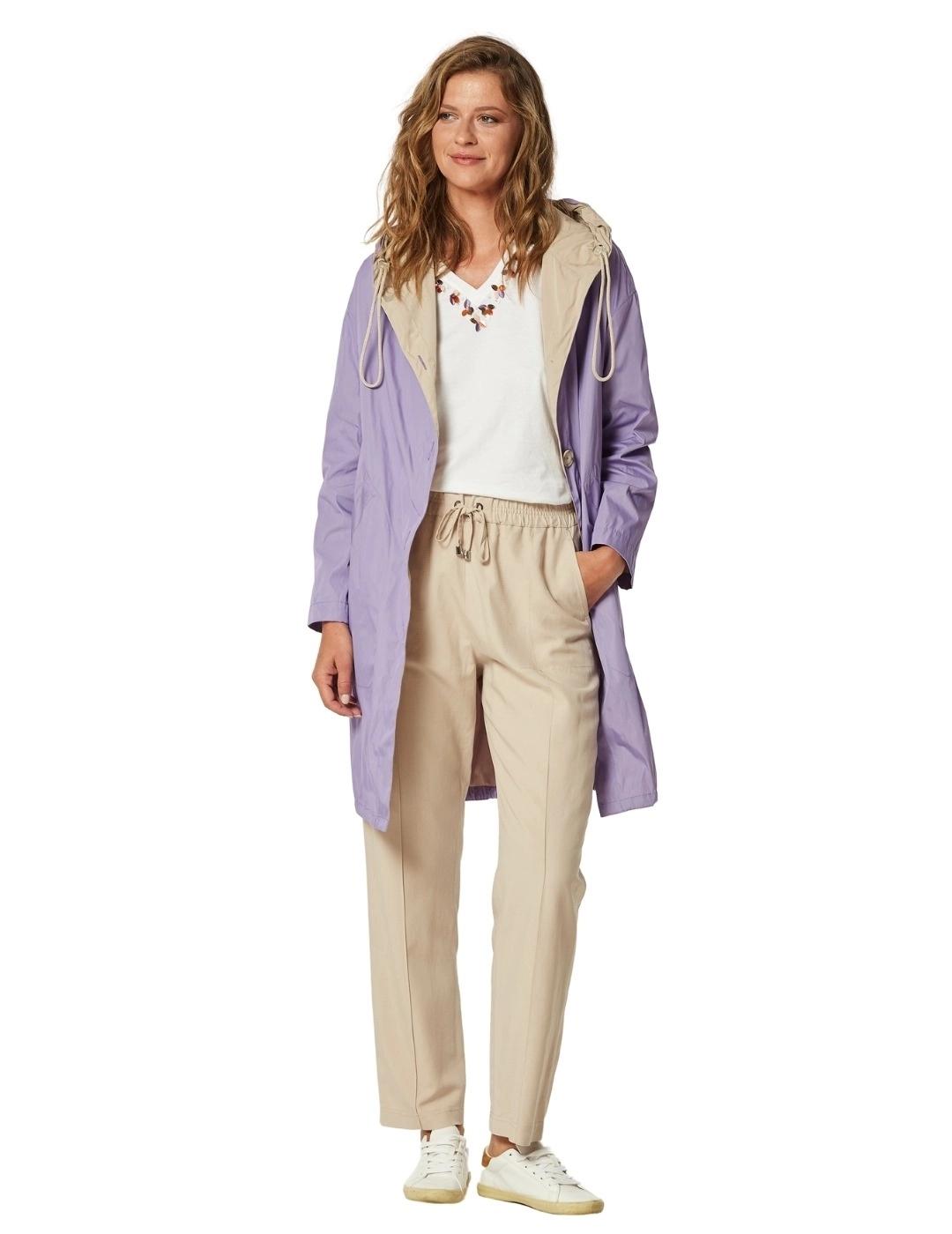 Oky Pantalón Tranta Viscosa Lino Beige