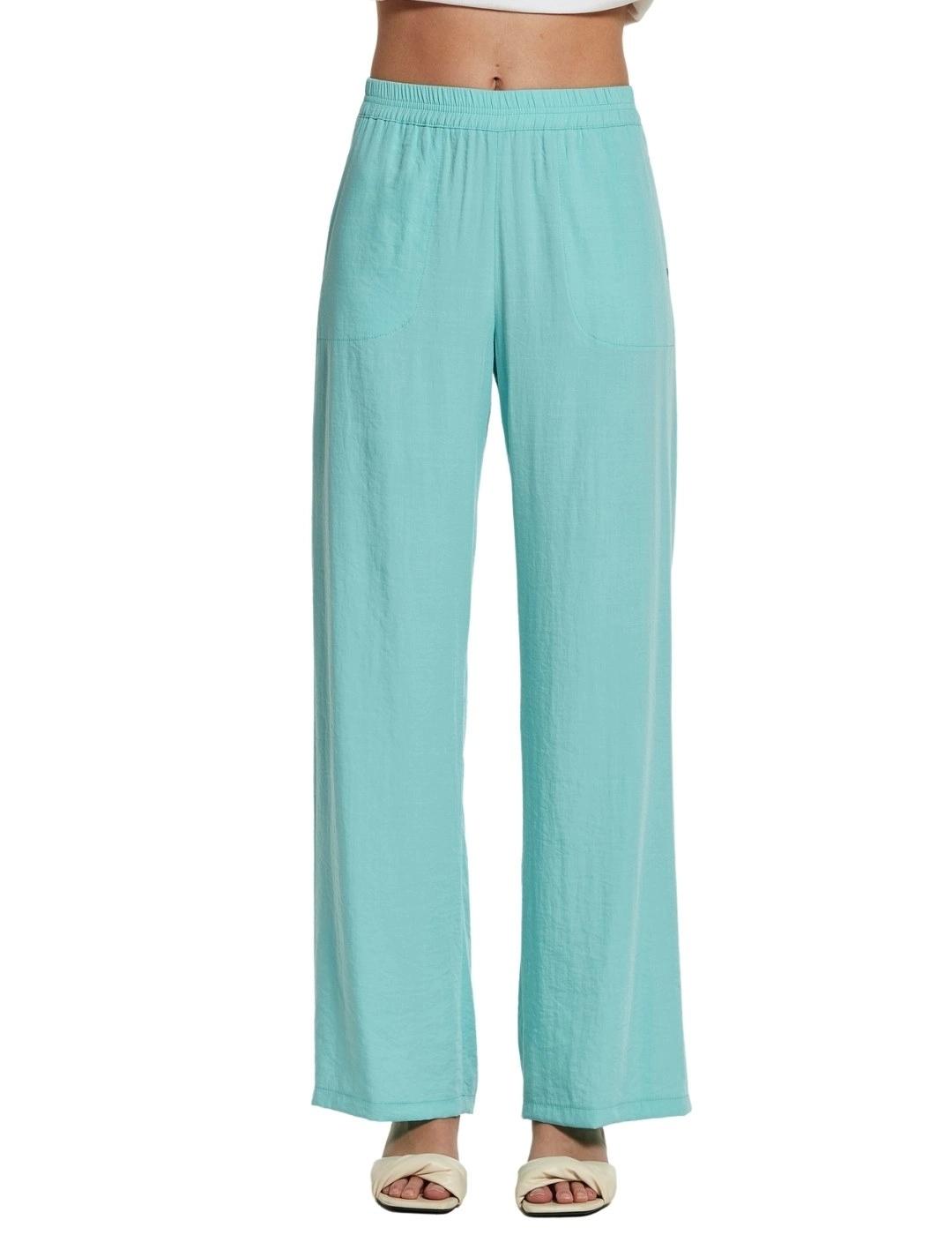 Oky Pantalón Caoto Efecto Lavado Turquesa