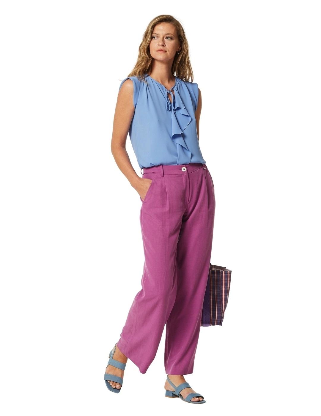 Oky Blusa Lesarc Gasa Georgette Azul