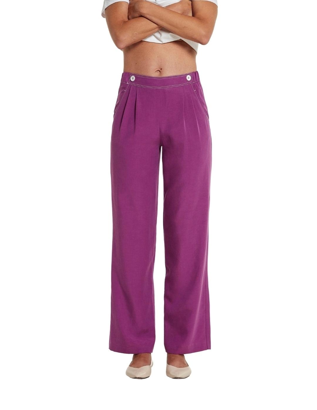 Oky Pantalón Ubler Lyocell Lavado Buganvilla