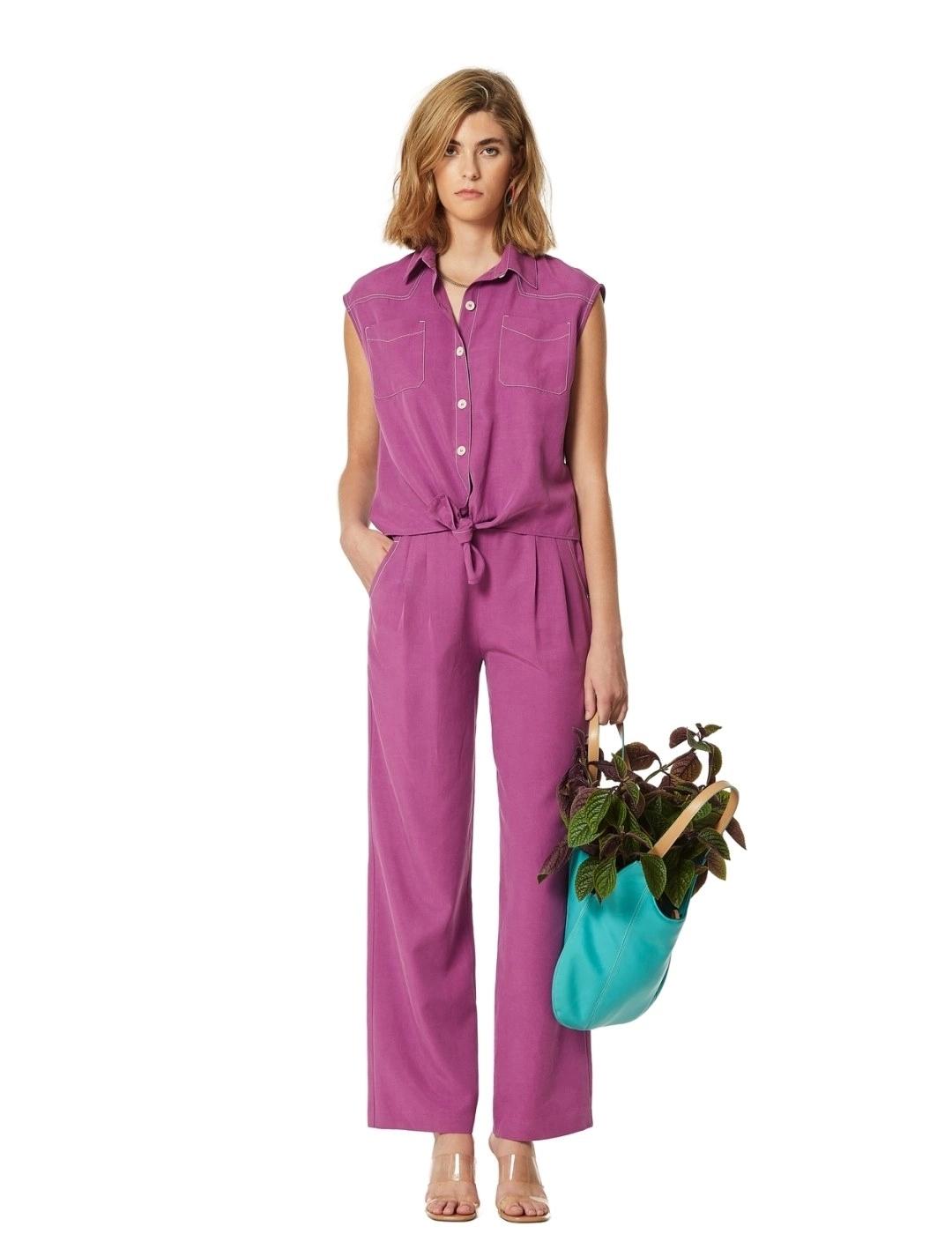 Oky Pantalón Ubler Lyocell Lavado Buganvilla