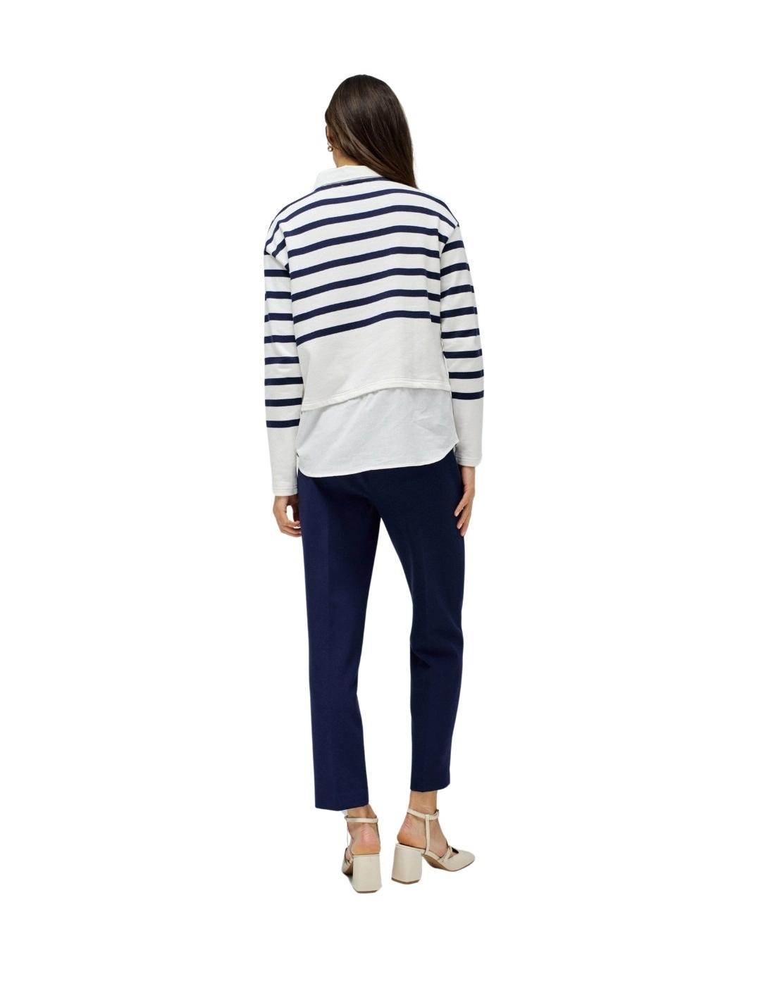 Salsa Jersey Camiseta rayas combinada con camisa