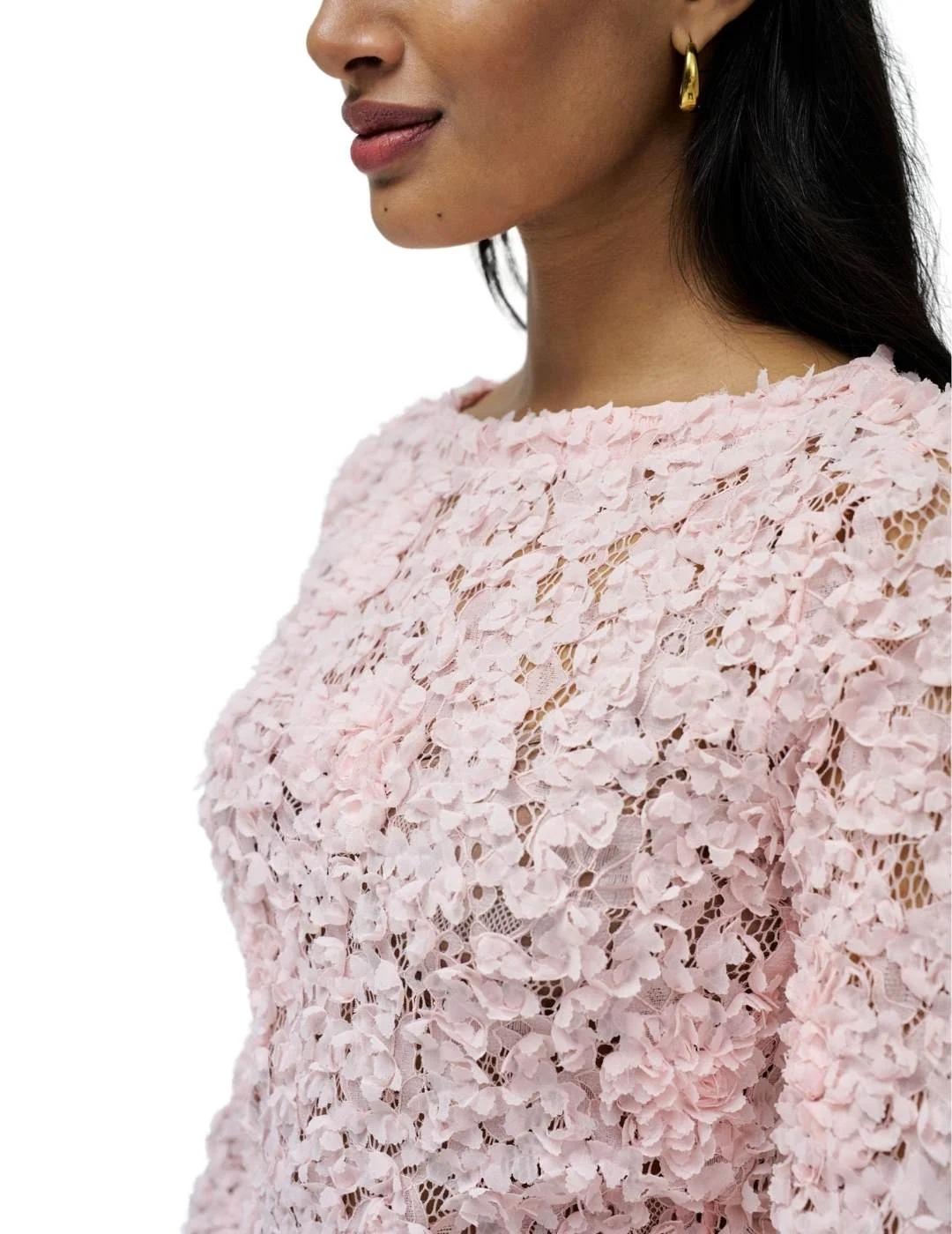 Salsa Jeans Jersey Texturizado con flores Rosa