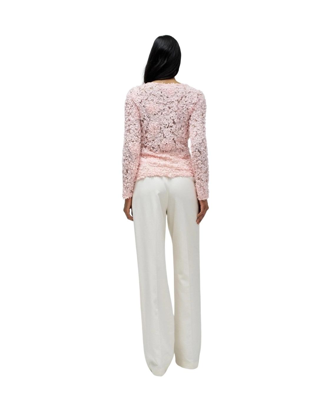 Salsa Jeans Jersey Texturizado con flores Rosa