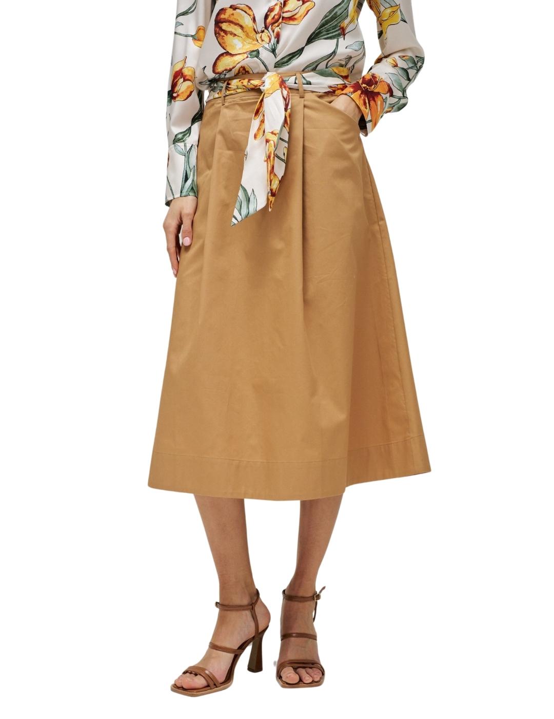 Salsa Jeans Falda Midi de tela Marrón