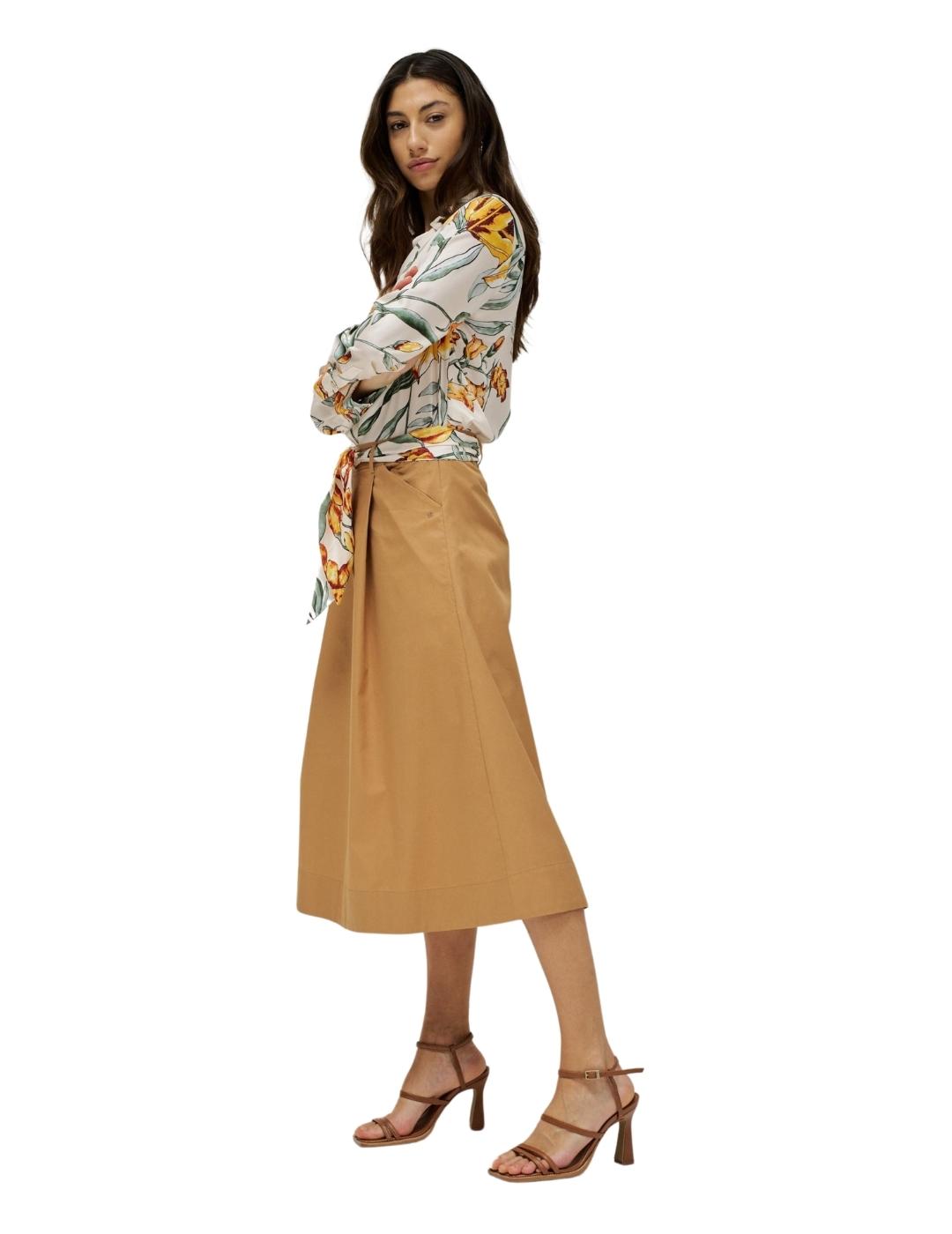 Salsa Jeans Falda Midi de tela Marrón