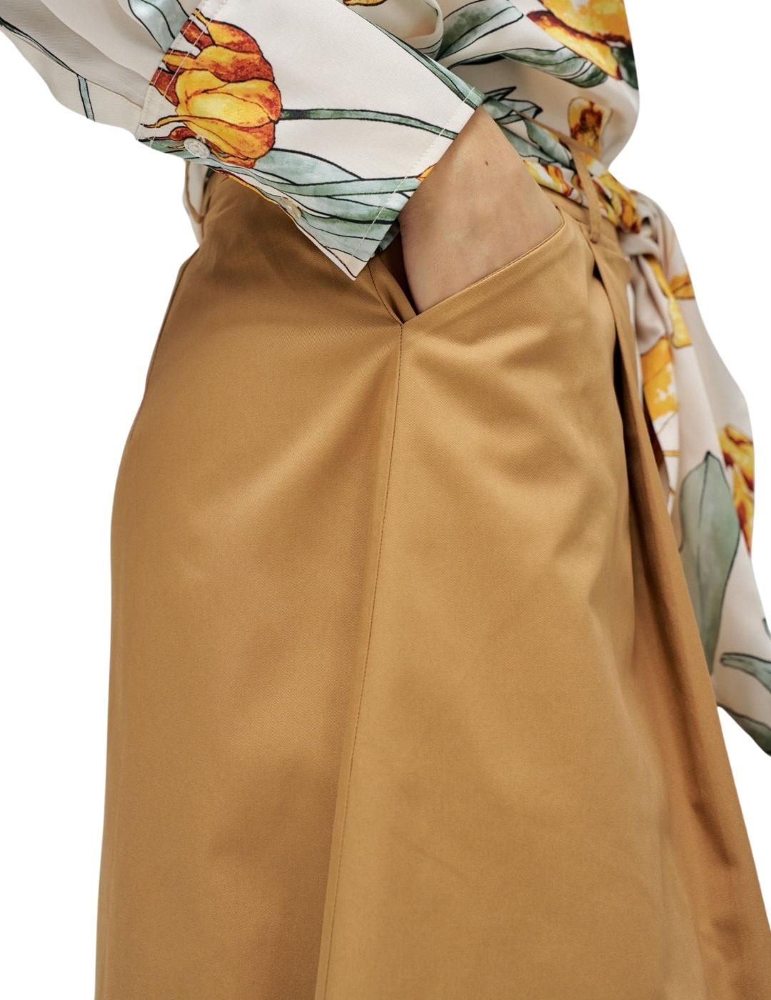 Salsa Jeans Falda Midi de tela Marrón