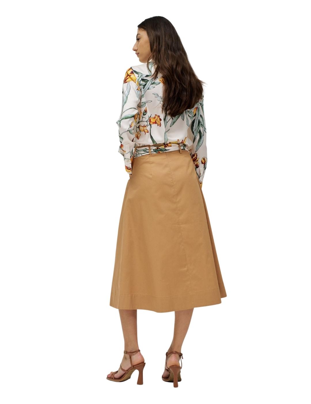 Salsa Jeans Falda Midi de tela Marrón