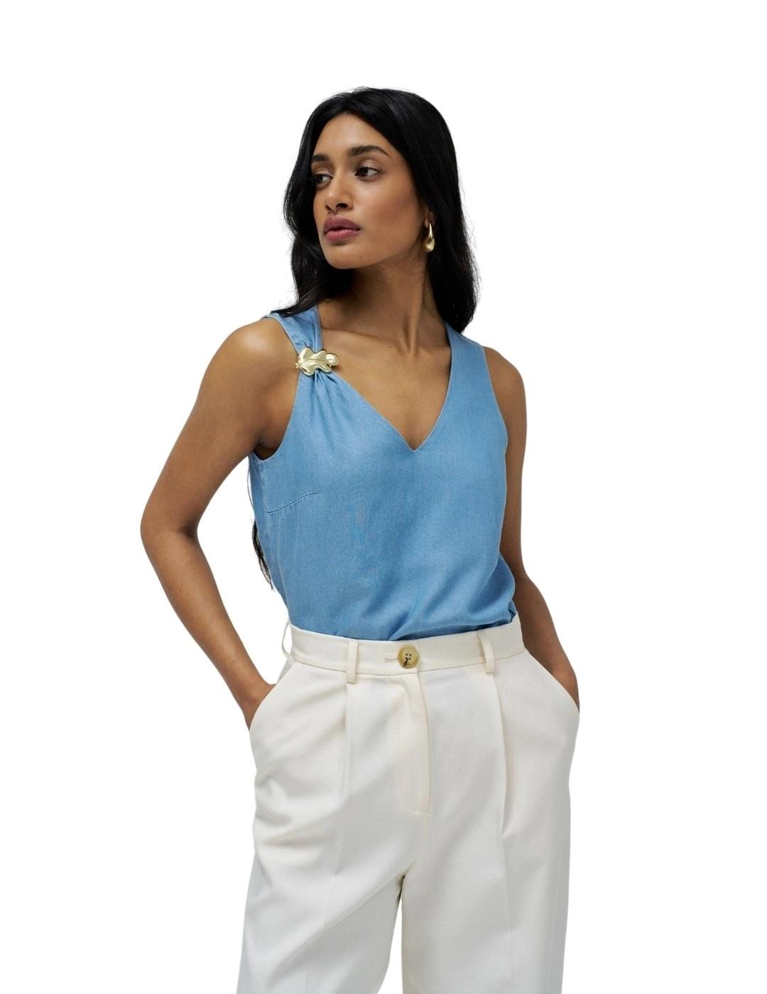 Salsa Jeans Top Lightdenim Azul