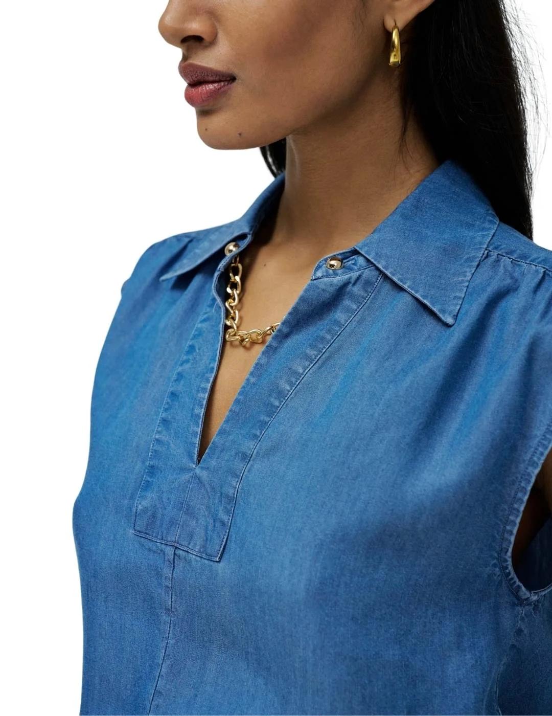 Salsa Jeans Blusa Lightdenim Azul