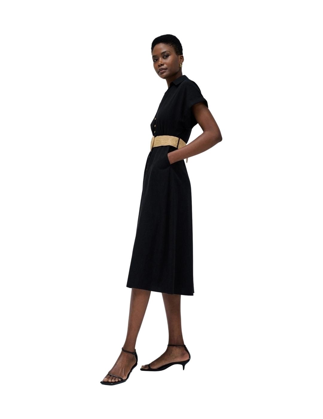 Salsa Jeans Vestido Camisero Negro