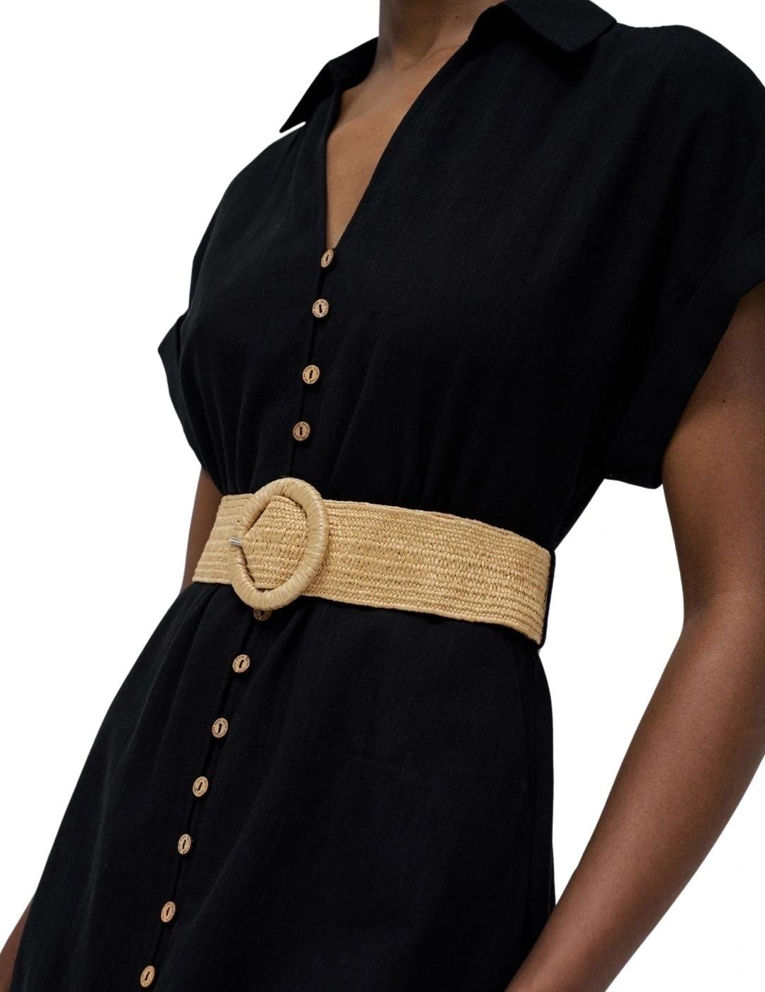 Salsa Jeans Vestido Camisero Negro