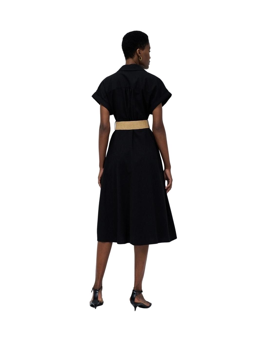 Salsa Jeans Vestido Camisero Negro