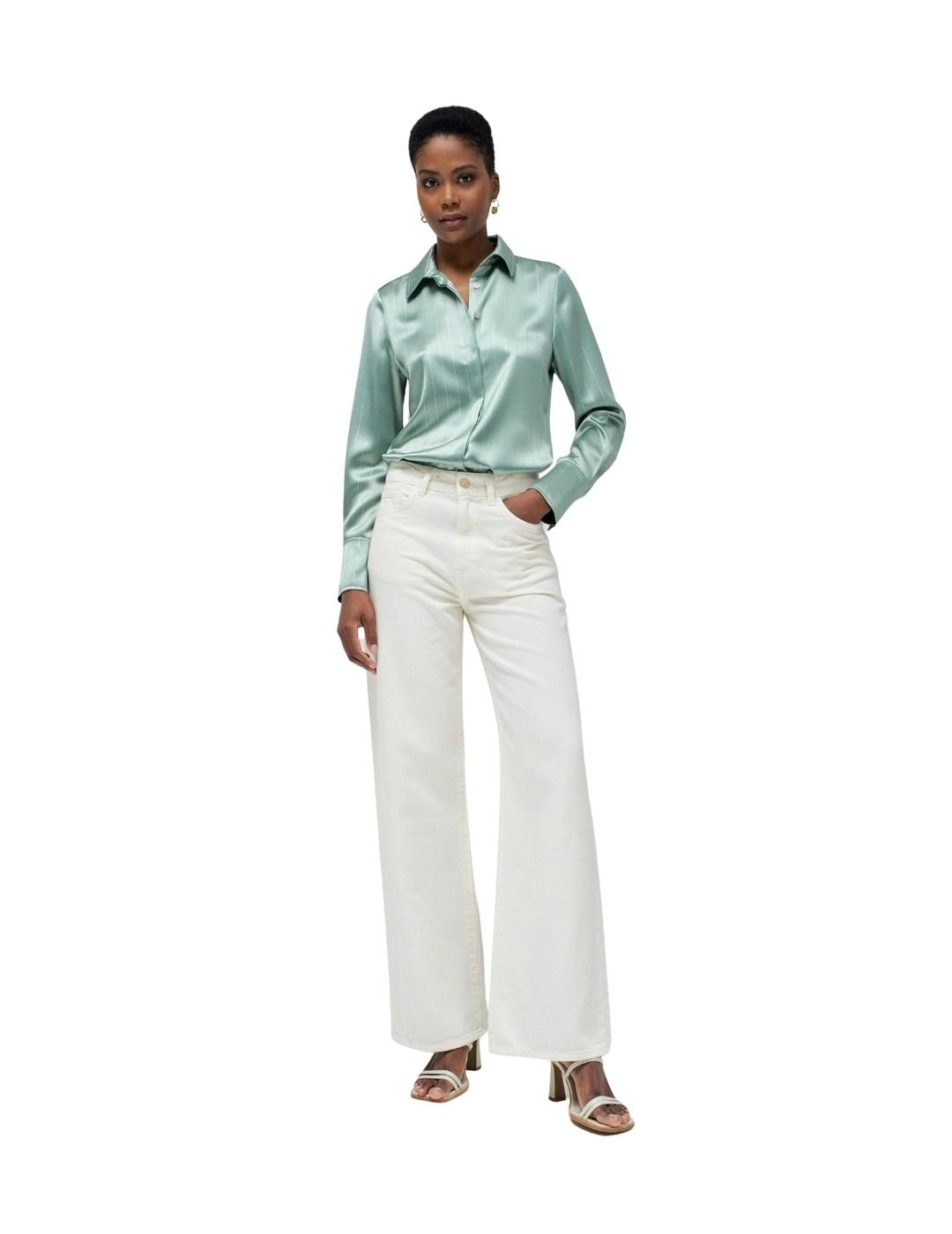Salsa Jeans Camisa de satén verde