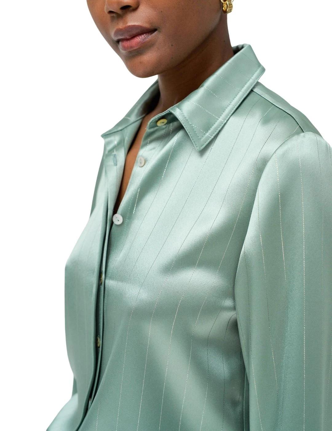 Salsa Jeans Camisa de satén verde