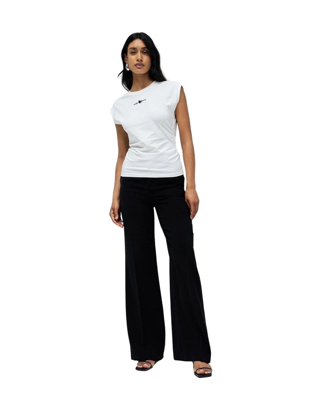 Salsa Jeans Camiseta Blanca con frunce