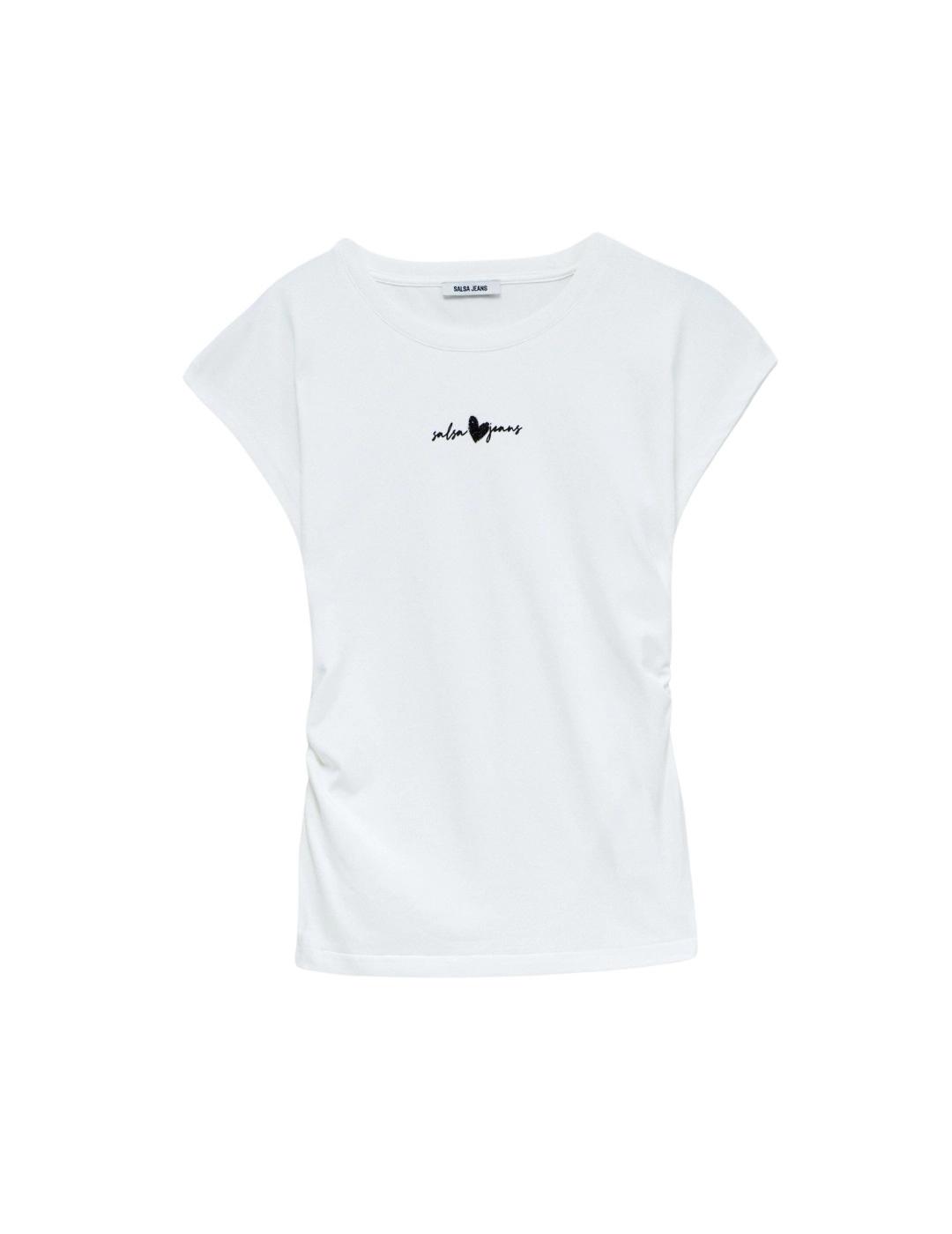 Salsa Jeans Camiseta Blanca con frunce