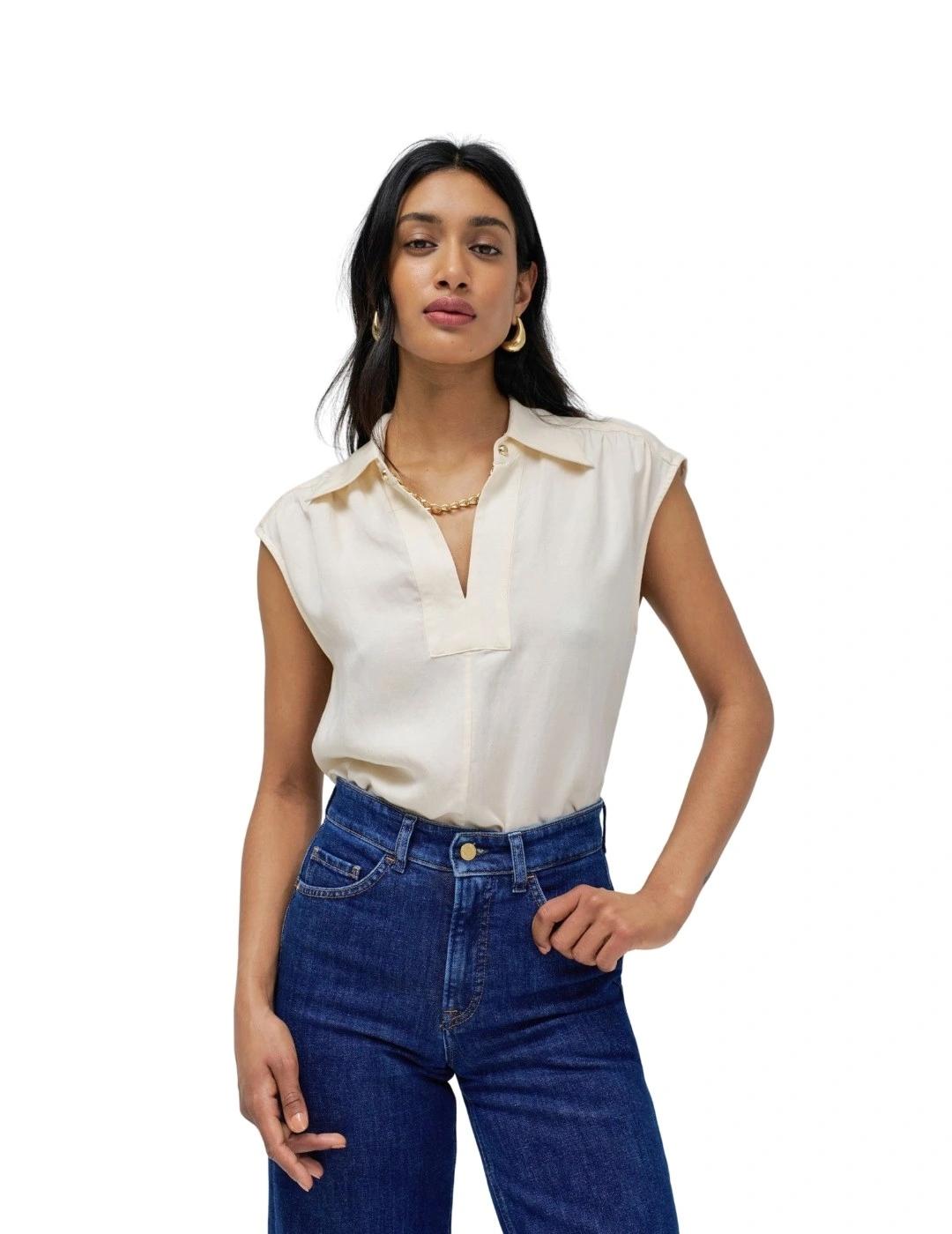 Salsa Jeans Camisa Lightdenim Color crema