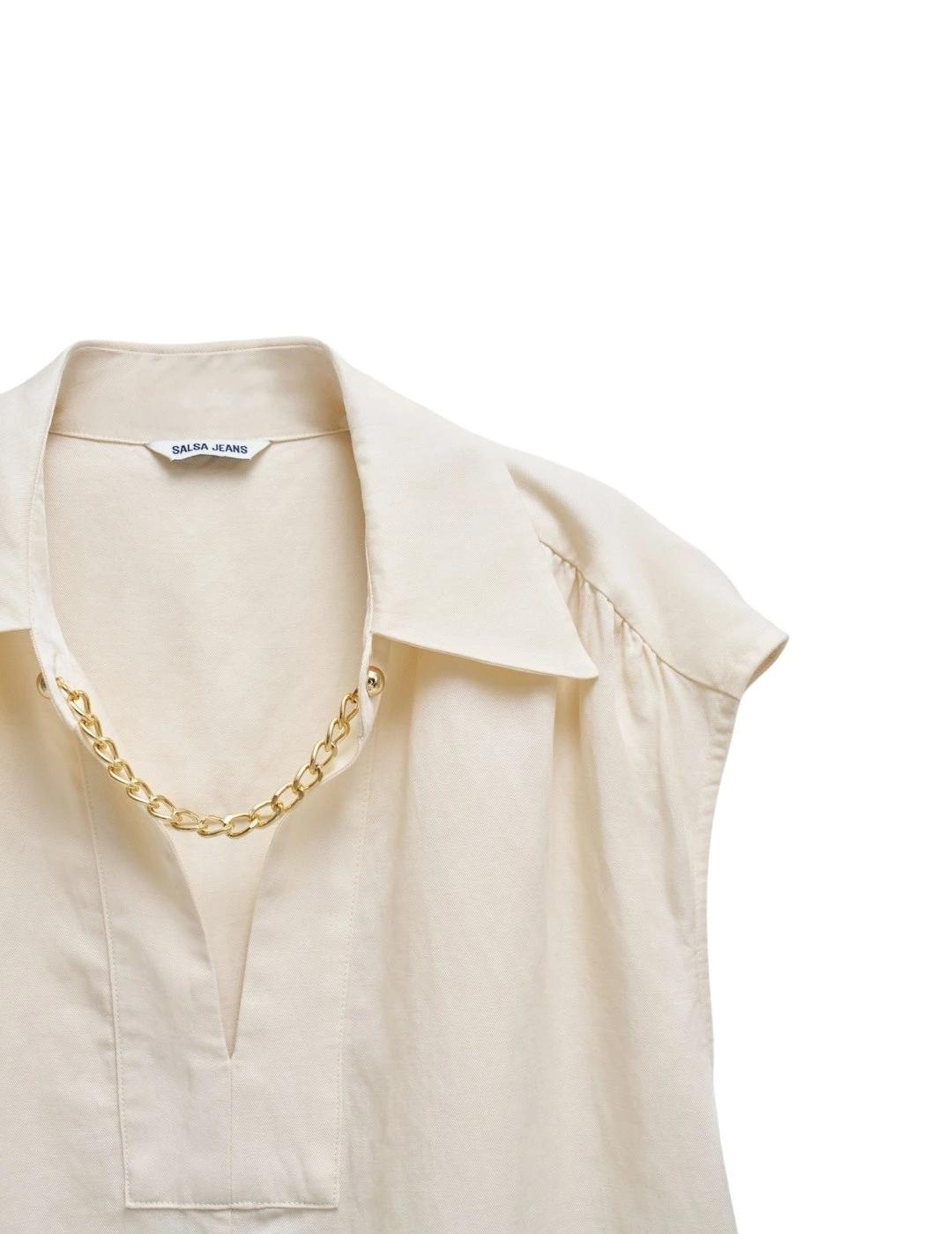 Salsa Jeans Camisa Lightdenim Color crema