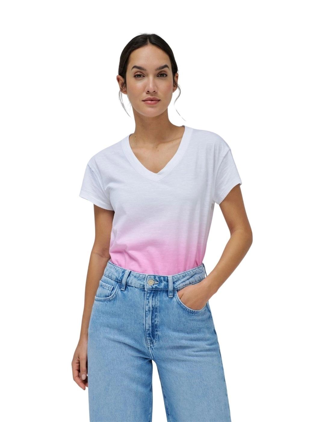 Salsa Jeans Camiseta Degradado Rosa