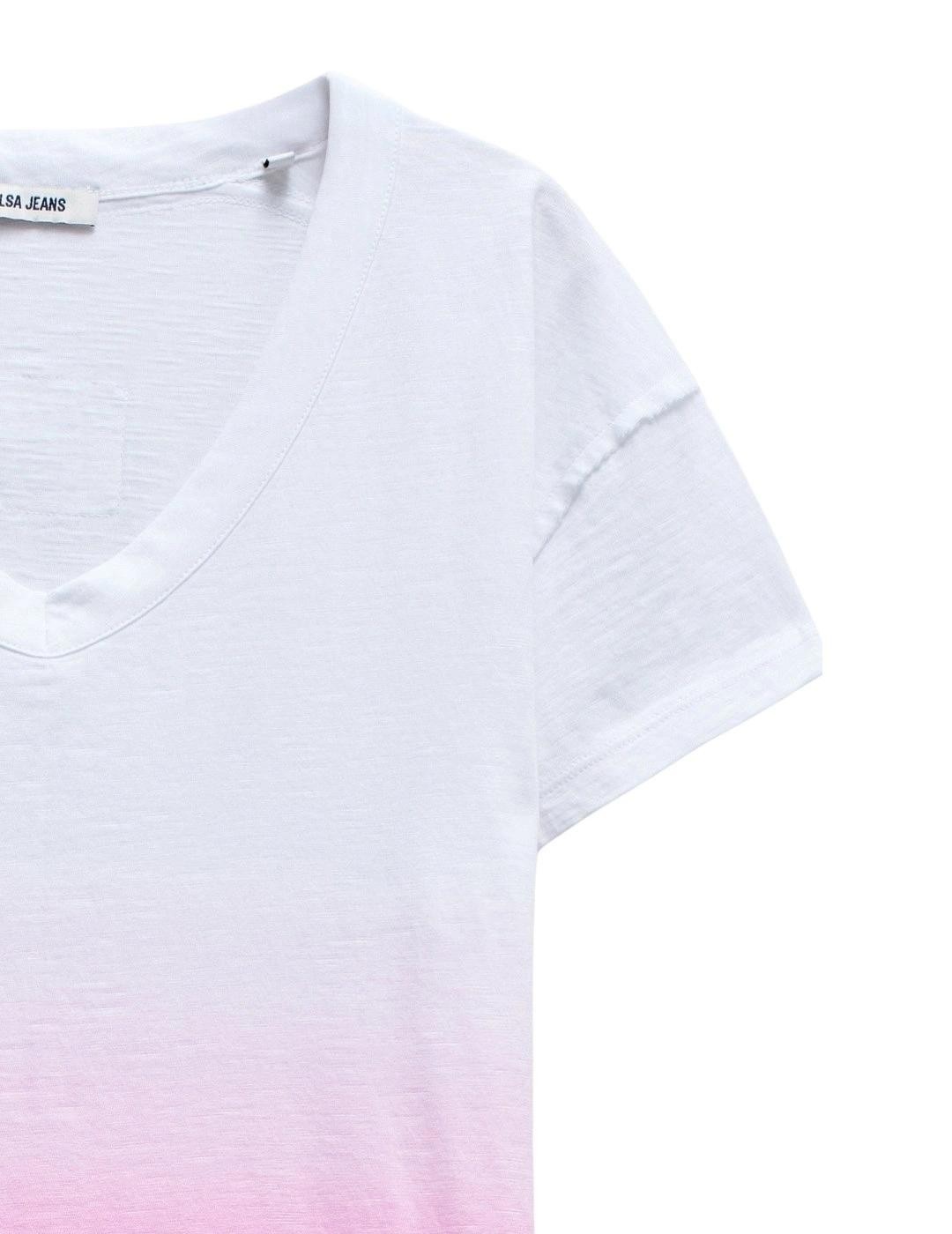 Salsa Jeans Camiseta Degradado Rosa