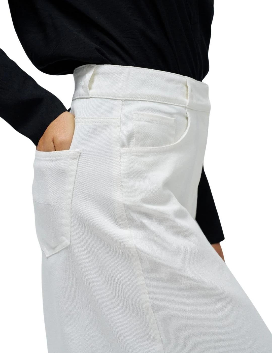 Salsa Jeans Falda True Midi vaquera Blanca