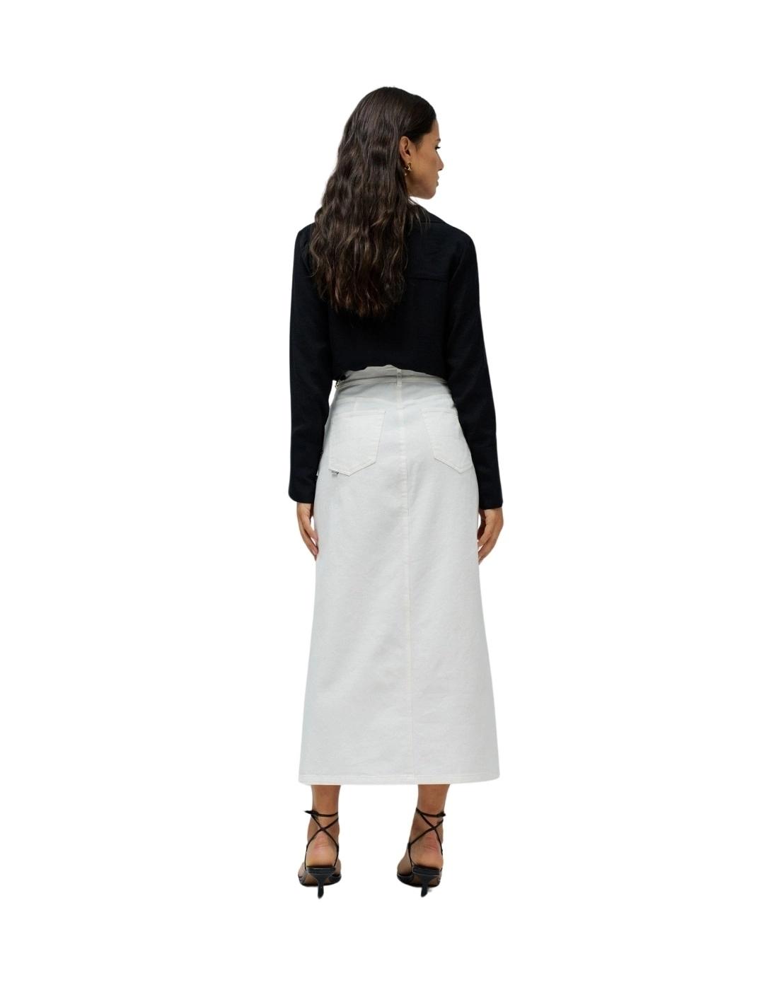 Salsa Jeans Falda True Midi vaquera Blanca