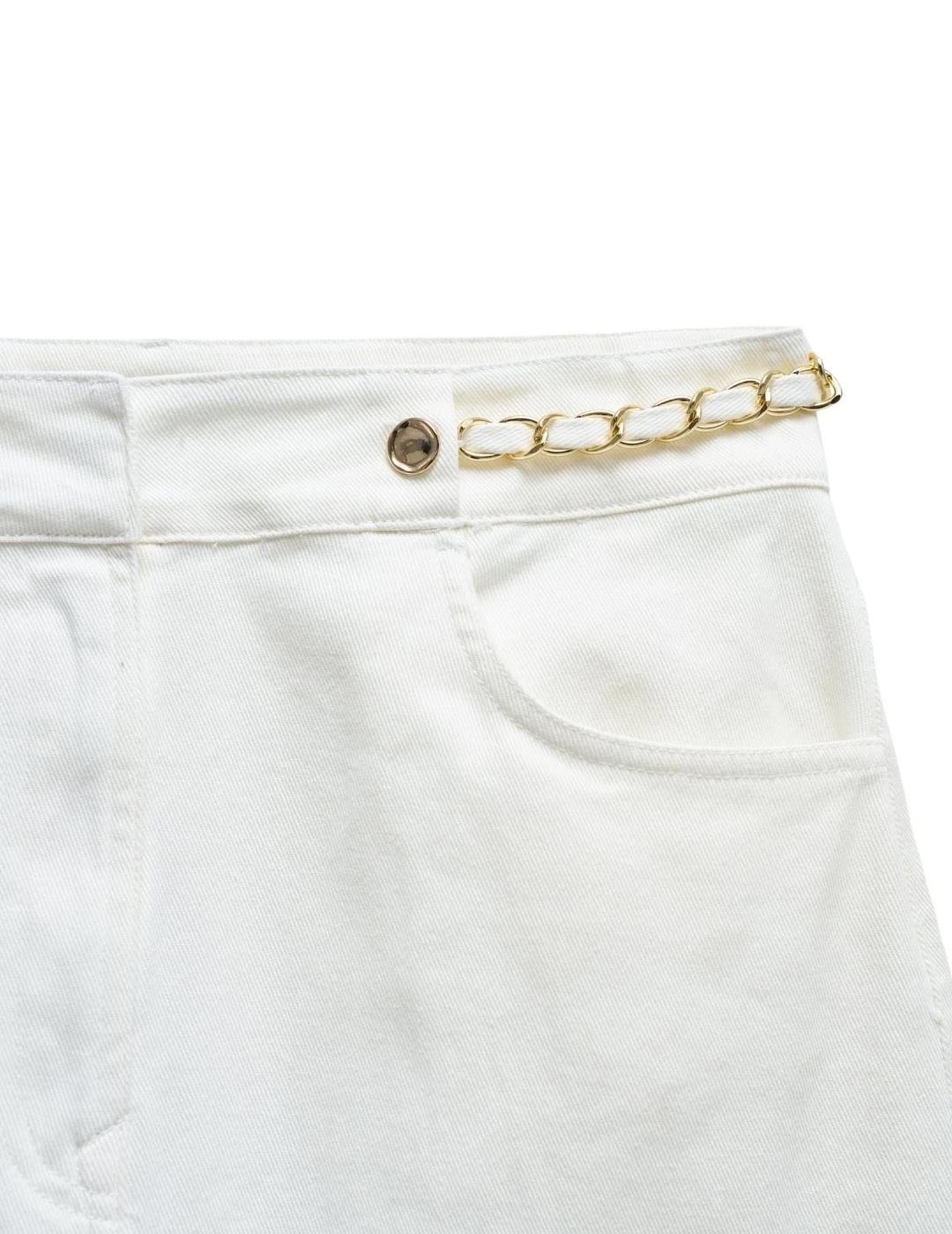 Salsa Jeans Falda True Midi vaquera Blanca