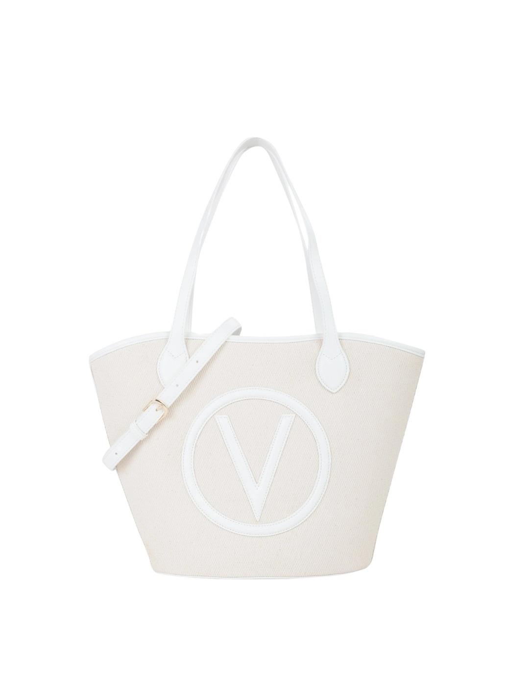 Valentino Bolso Shopper Covent Beige y blanco