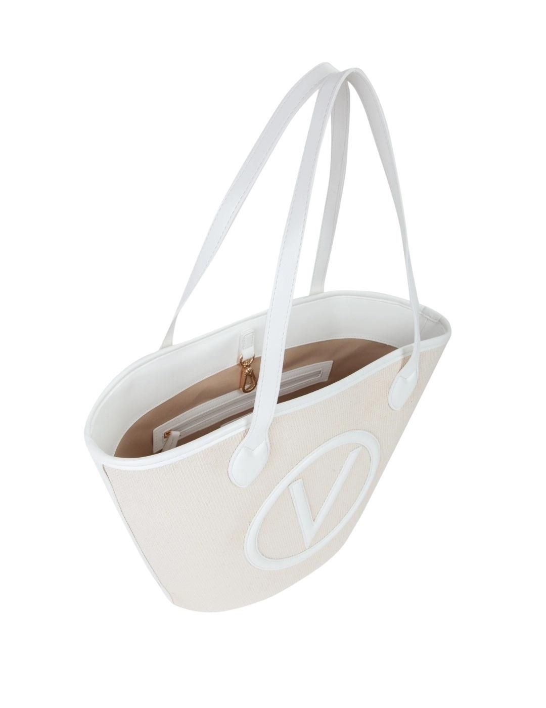 Valentino Bolso Shopper Covent Beige y blanco