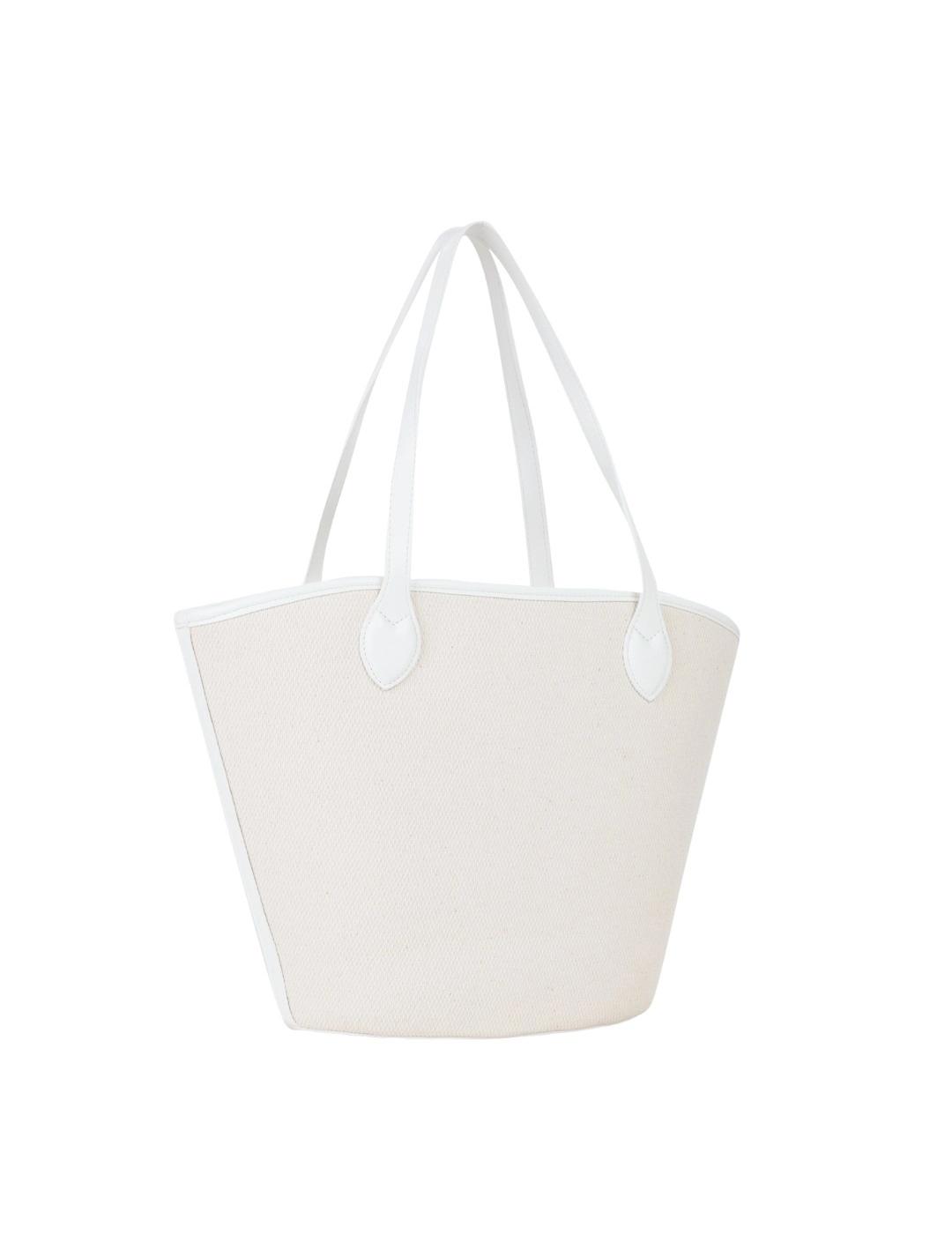 Valentino Bolso Shopper Covent Beige y blanco