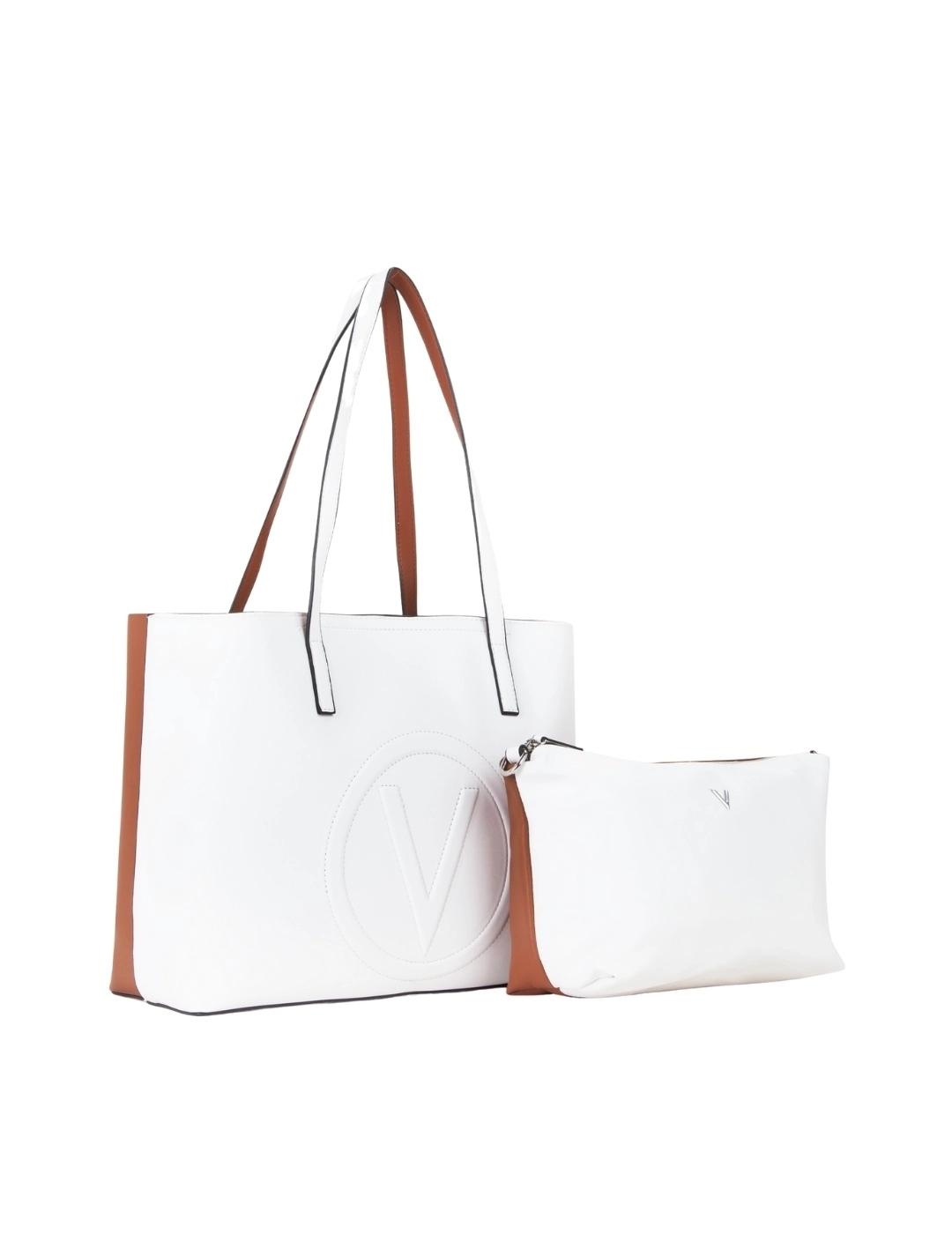 Valentino Bolso Shopper Selena Blanco y marrón