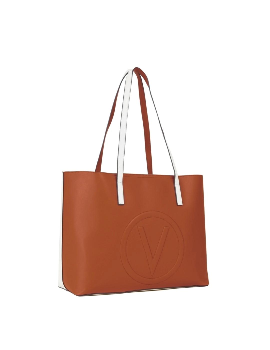 Valentino Bolso Shopper Selena Blanco y marrón