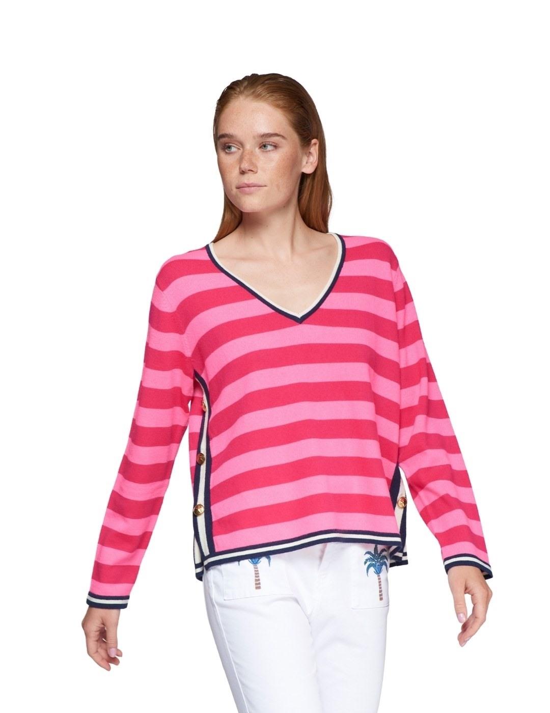 Vilagallo Punto JERSEY RY COL RAYAS ROJO ROSA