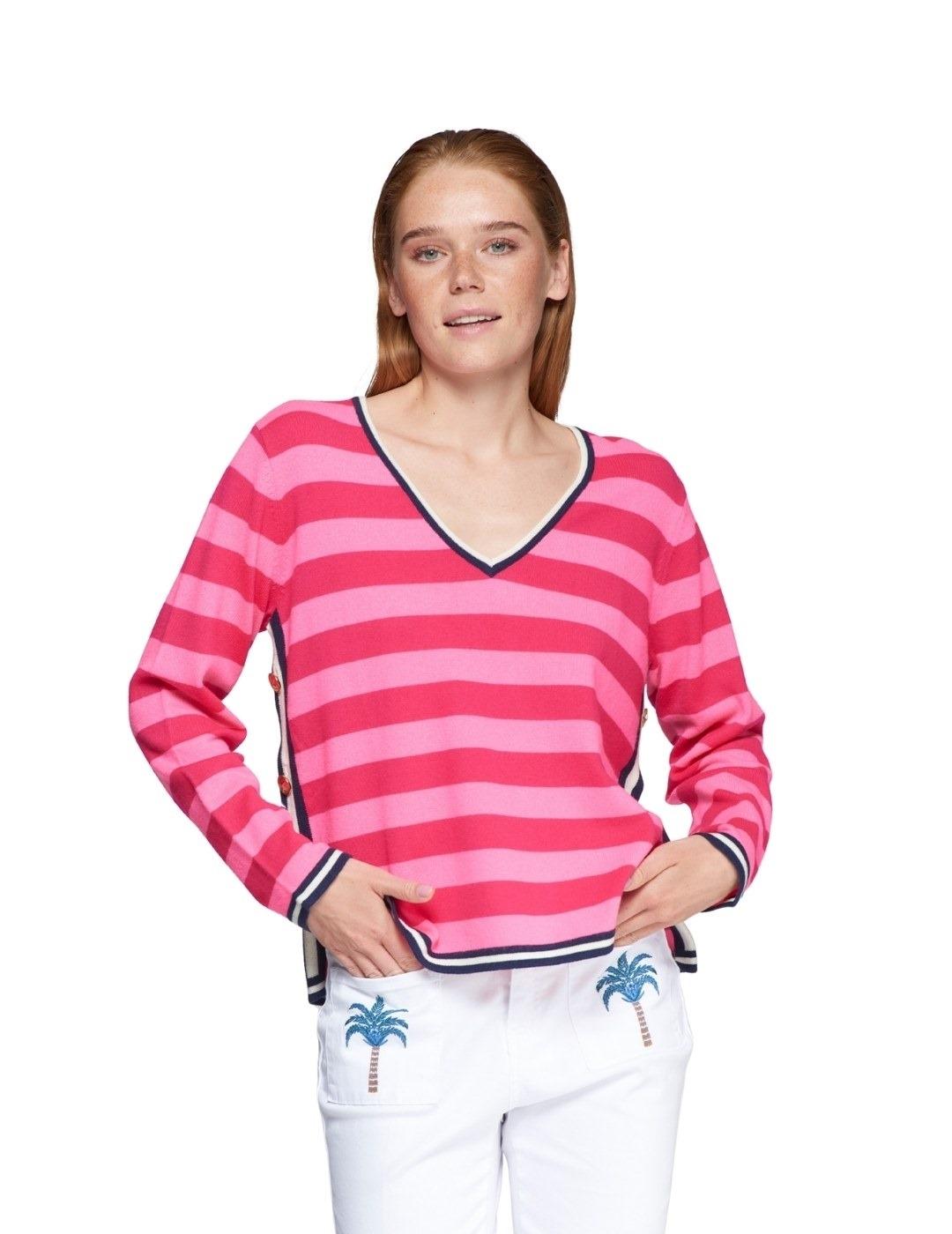 Vilagallo Punto JERSEY RY COL RAYAS ROJO ROSA