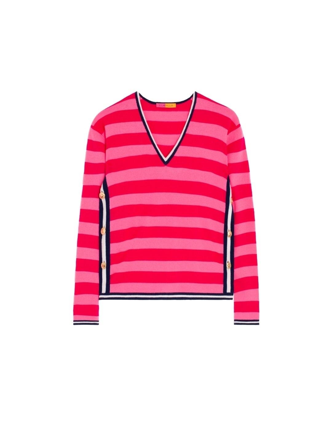 Vilagallo Punto JERSEY RY COL RAYAS ROJO ROSA