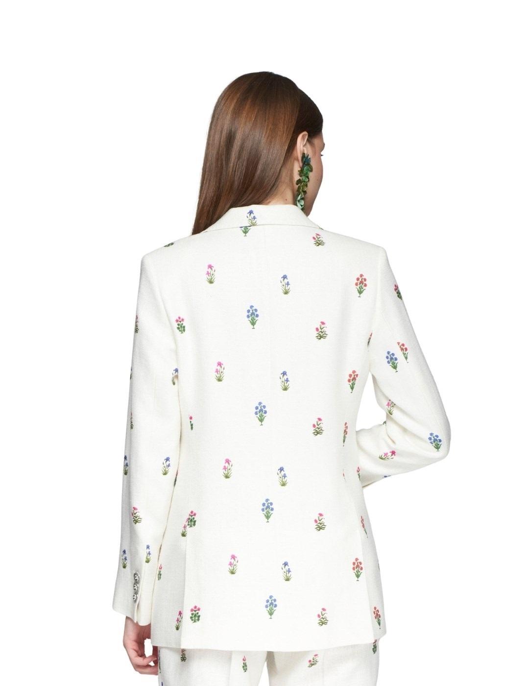 Vilagallo Chaqueta 2 ABERTURAS BLANCO FLOR LINO