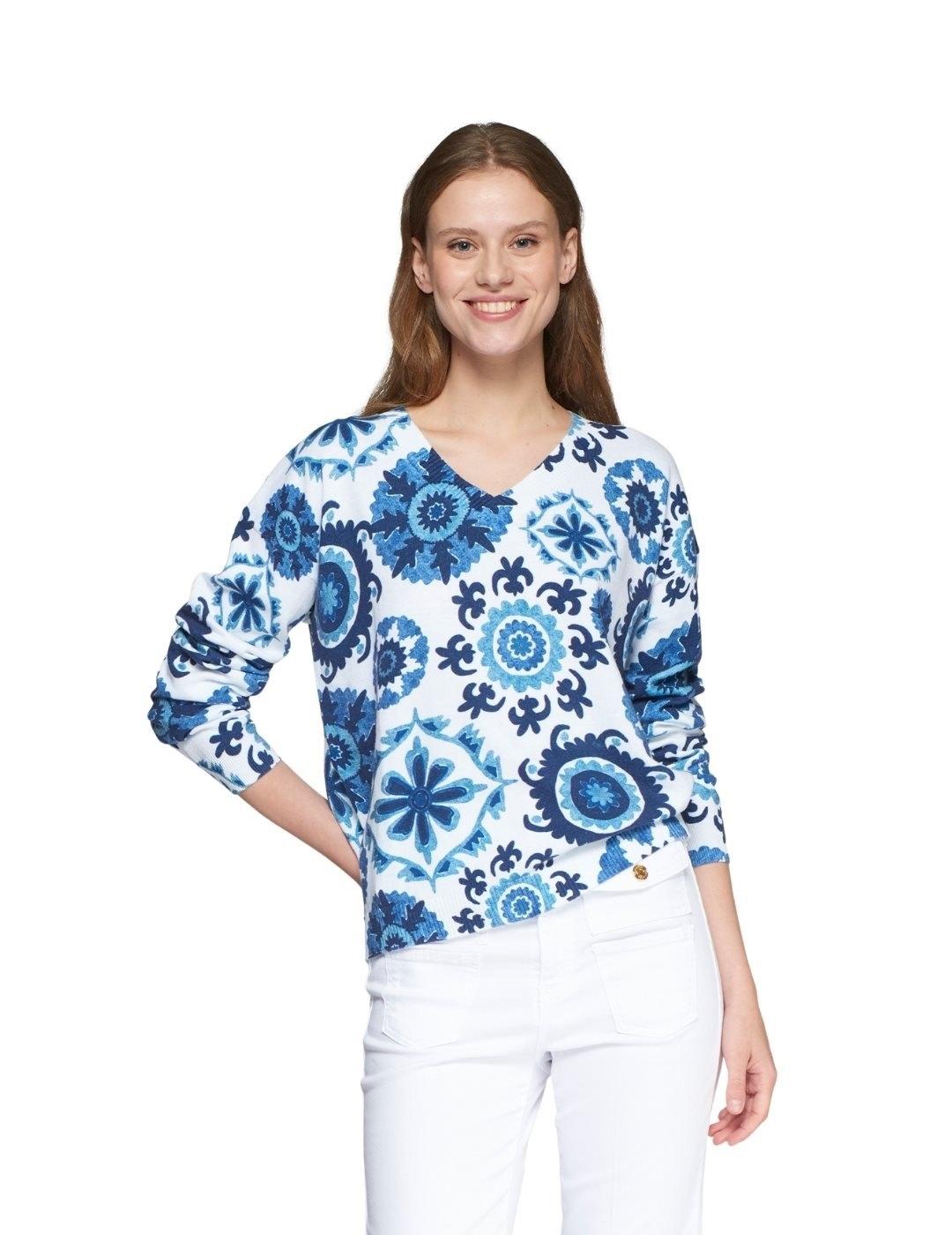 Vilagallo Punto JERSEY ESTAMP SUZANI AZULES