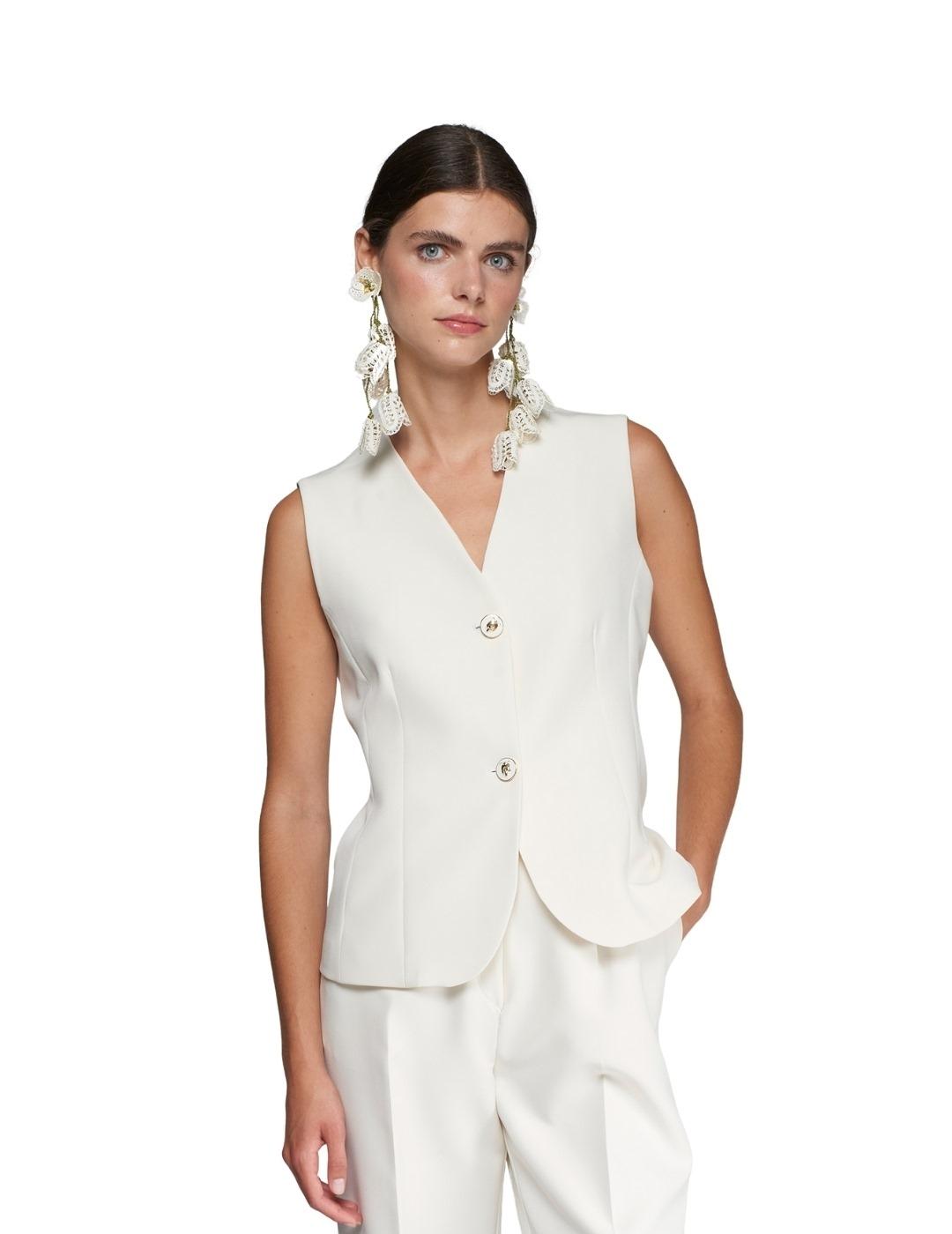 Vilagallo Chaleco ELEANOR CREP BLANCO
