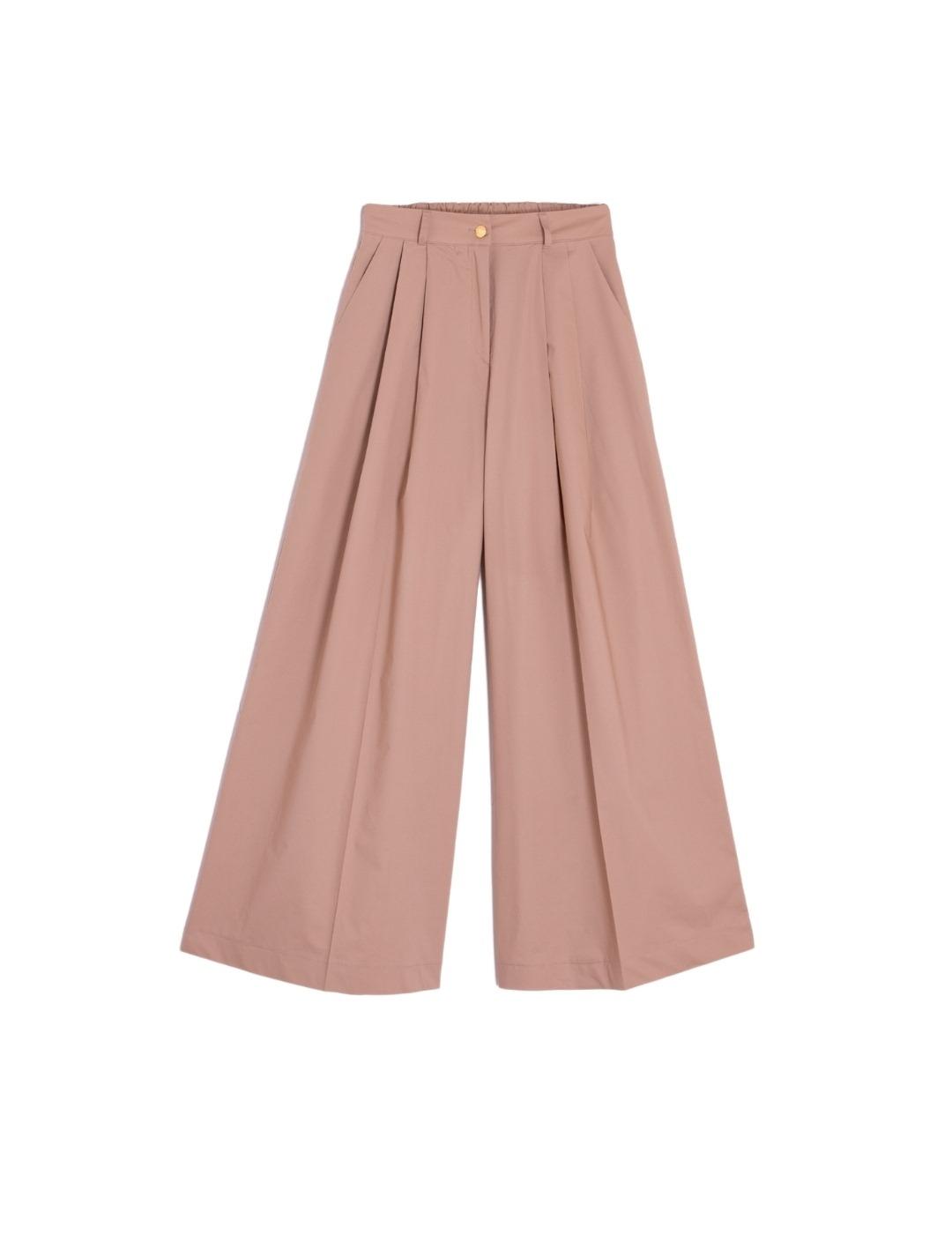 Vilagallo Pantalon PALAZZO BEIGE POPELIN