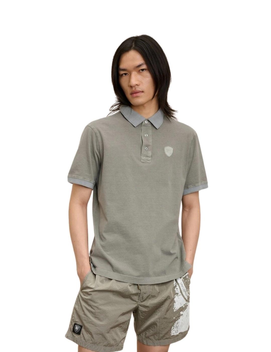 Blauer Polo manga corta Devitt Gris
