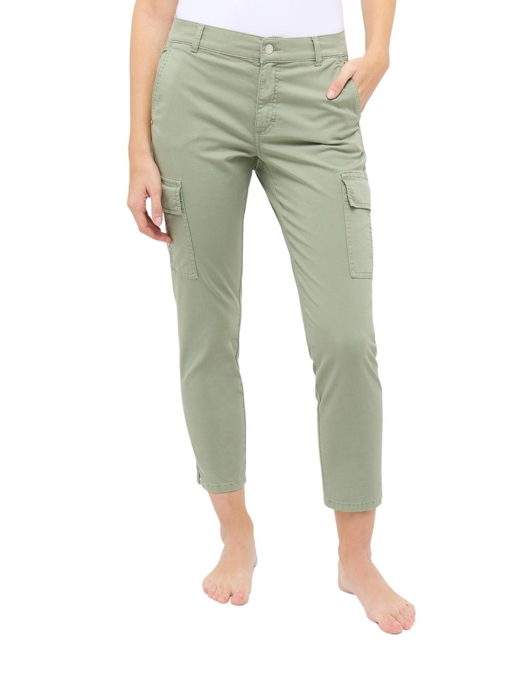 Angels  Pantalones Cici Crop Slit Cargo Verde