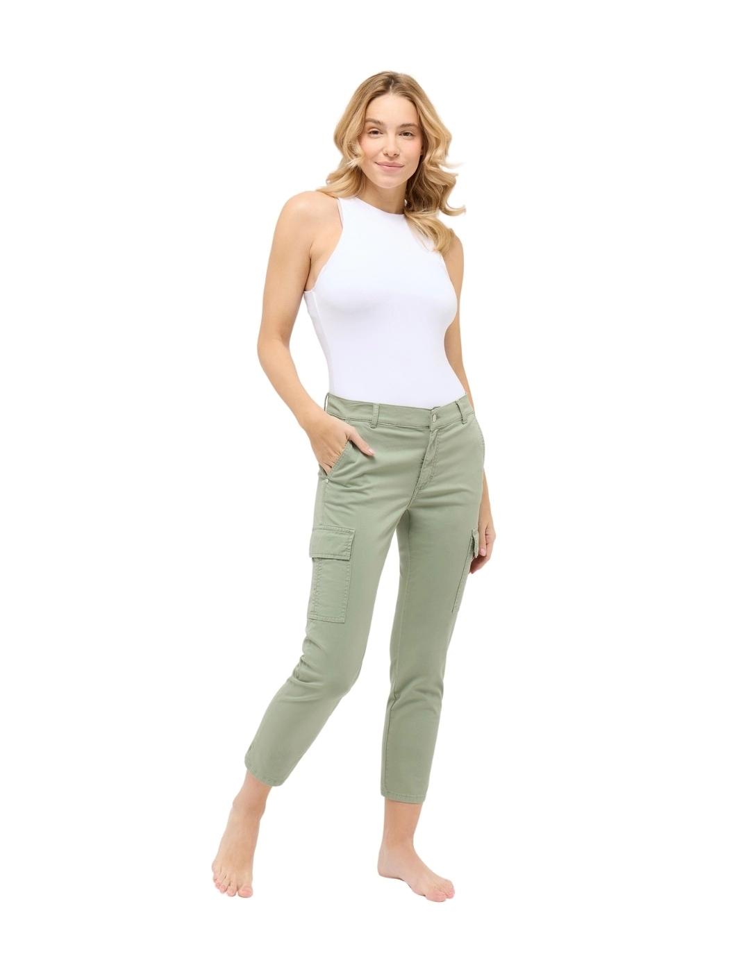Angels  Pantalones Cici Crop Slit Cargo Verde