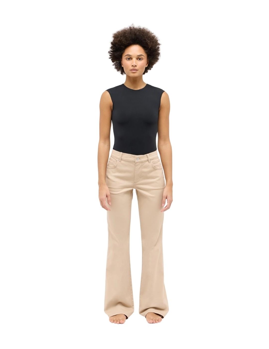 Angels Pantalones Leni Flared Beige