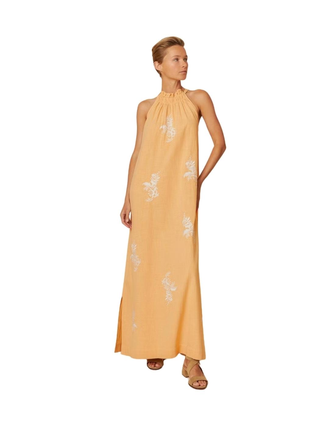 Indi & Cold Vestido Cuello Halter Mandarina