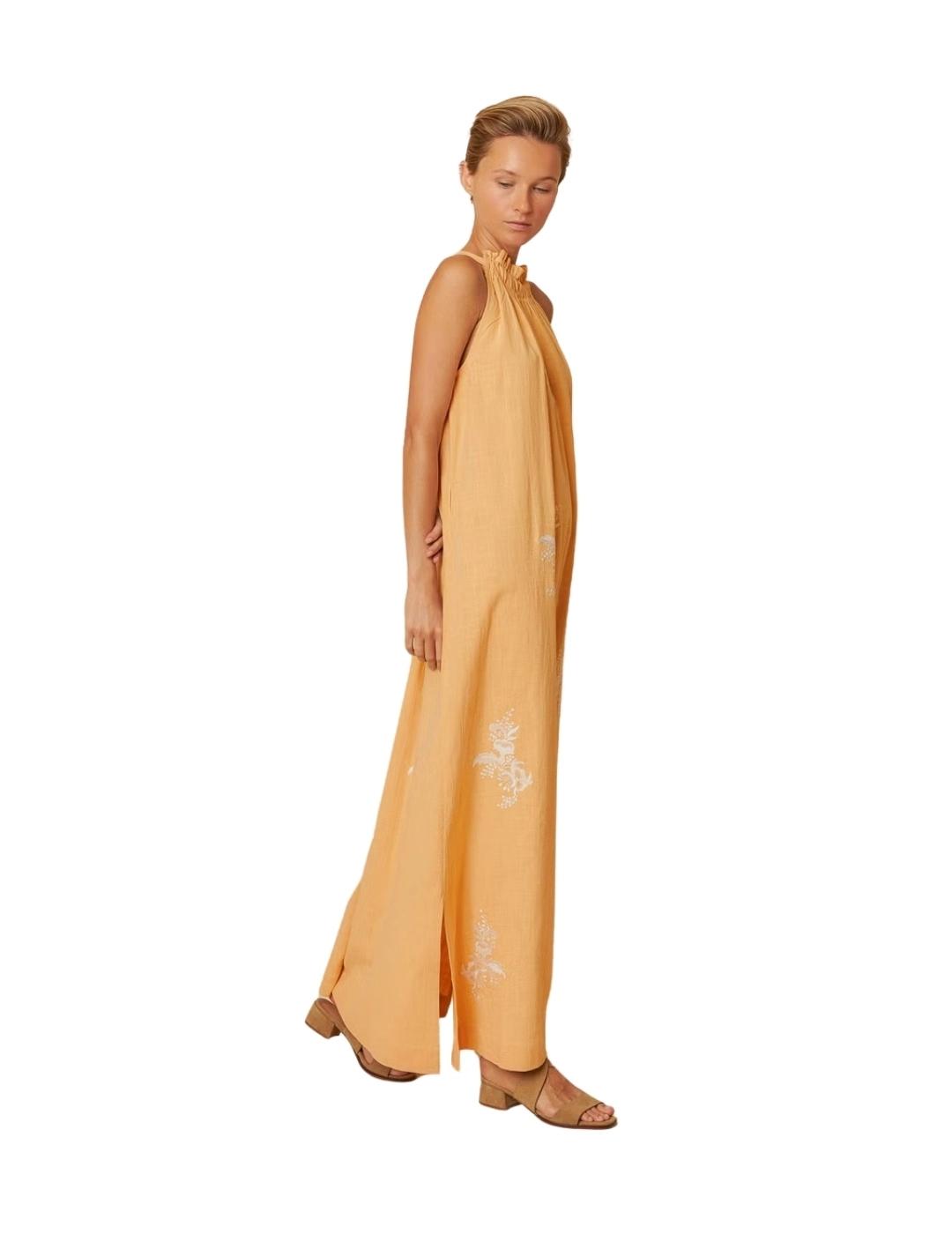 Indi & Cold Vestido Cuello Halter Mandarina